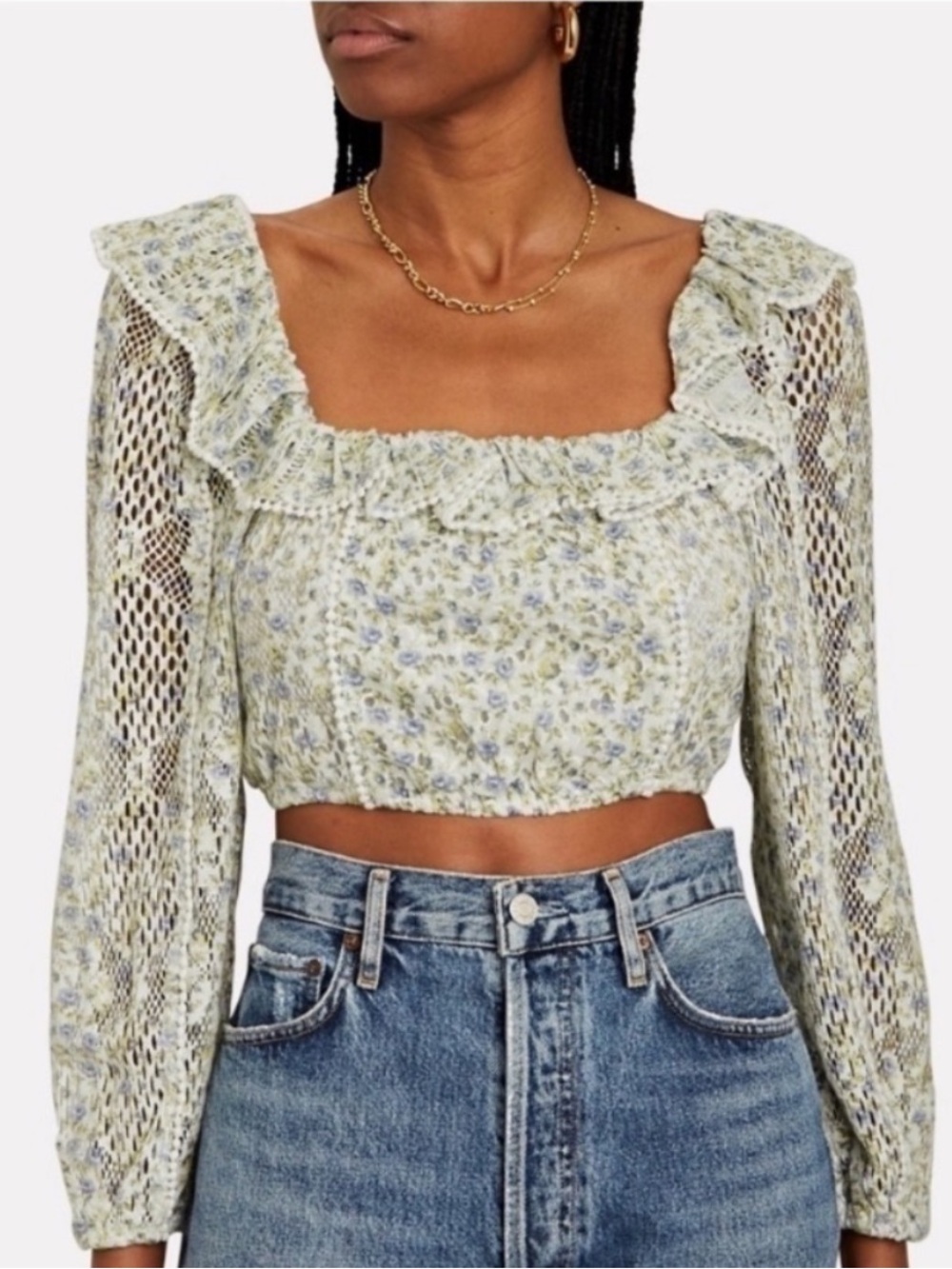 LoveShackFancy Dorabella Crop Top